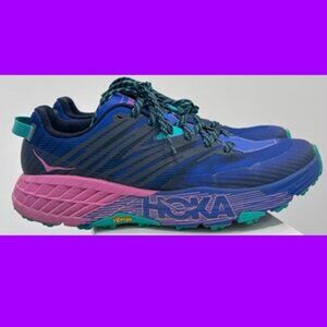HOKA One One Speedgoat 4 Vibram Women's Sneaker 9B (Dazzling Blue / Phlox Pink)